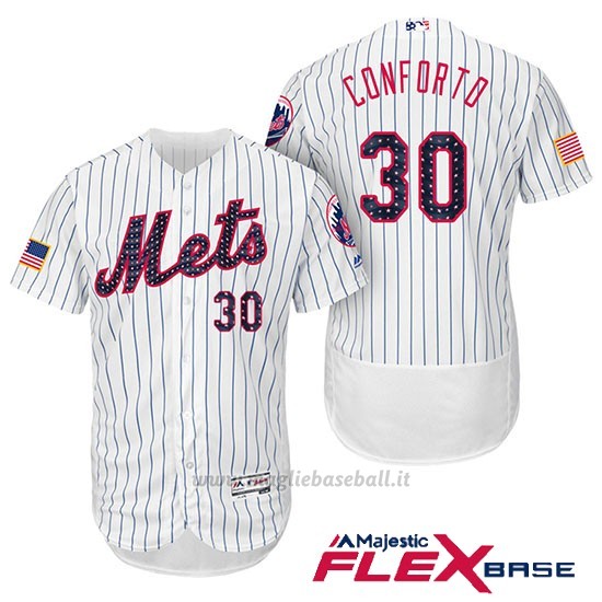 Maglia Baseball Uomo New York Mets 2017 Estrellas y Rayas Michael Conforto Bianco Flex Base
